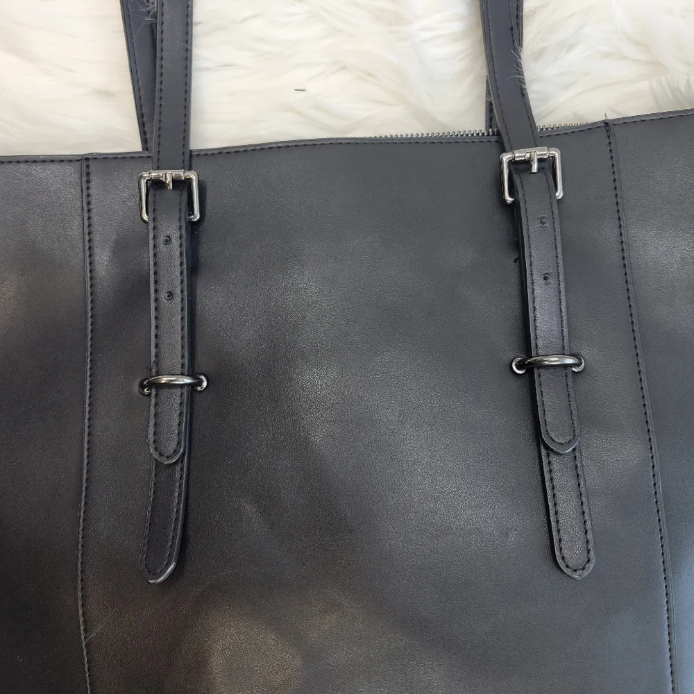 Zysun Classic Collection black women large carryall laptop tote bag